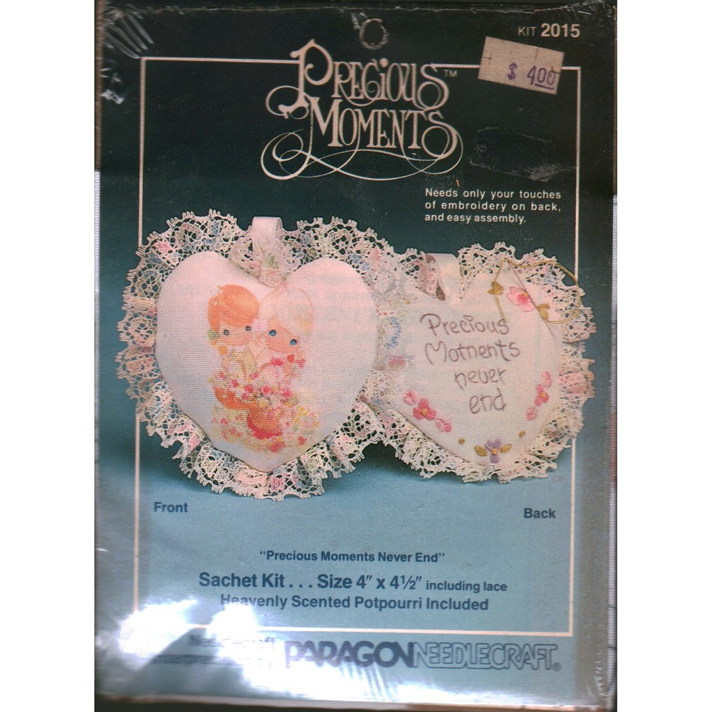 Vintage 1984 Precious Moments Sachet Kit Paragon Needlecraft Heart Lace 2015 NEW
